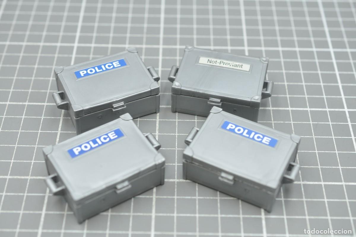 Playmobil: wsk098 Playmobil, 4 cajas transporte policia