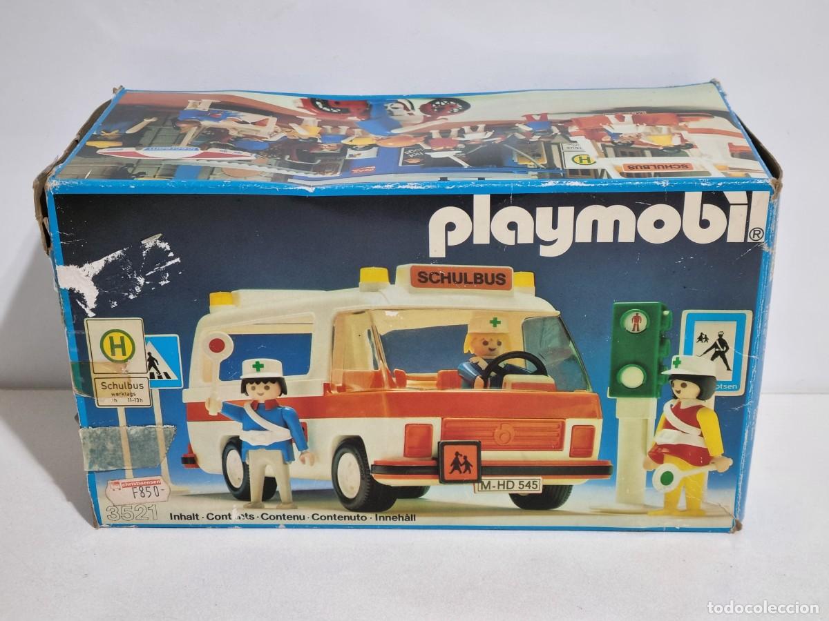 Playmobil: Playmobil 3521 Set Bus Autobus Vehiculo Zona Escolar Colegio Escuela Trafico