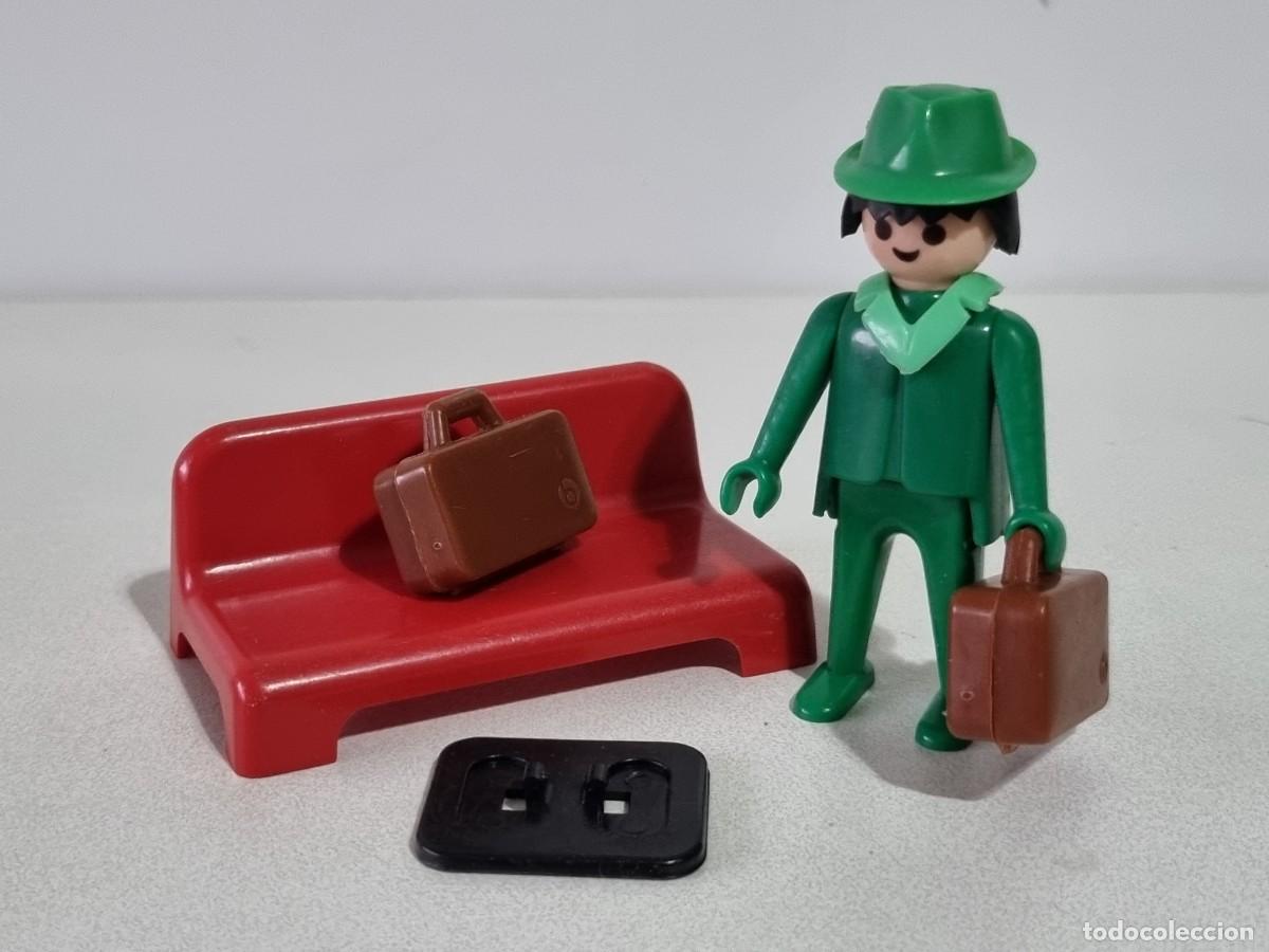 Playmobil: Playmobil 3321 Antiguo Viajero Pasajero Asiento Rojo Estacion Parada Tren Anden