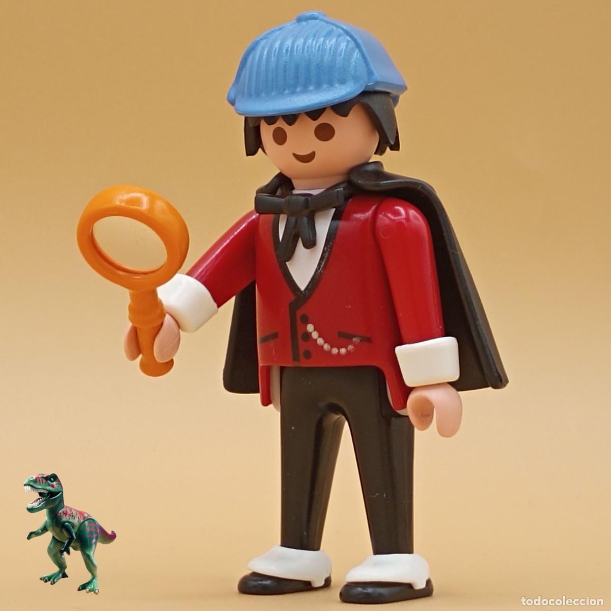 Playmobil: Playmobil figura detective Sherlock Holmes investigador sabueso inspector lupa caballero victoriano