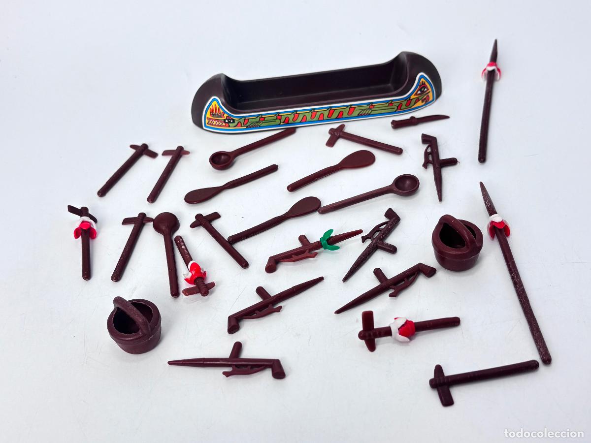 Playmobil: Playmobil lote canoa remo lanza hacha indio