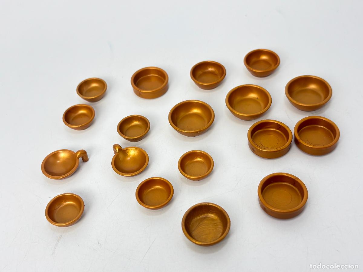 Playmobil: Playmobil lote cuenco plato marr&oacute;n