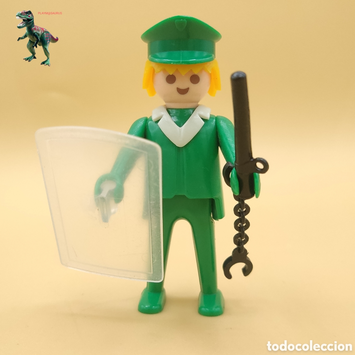 Playmobil: Playmobil antigua figura agente de policia antidisturbios patrullero escudo 3401 3155 3226 3253