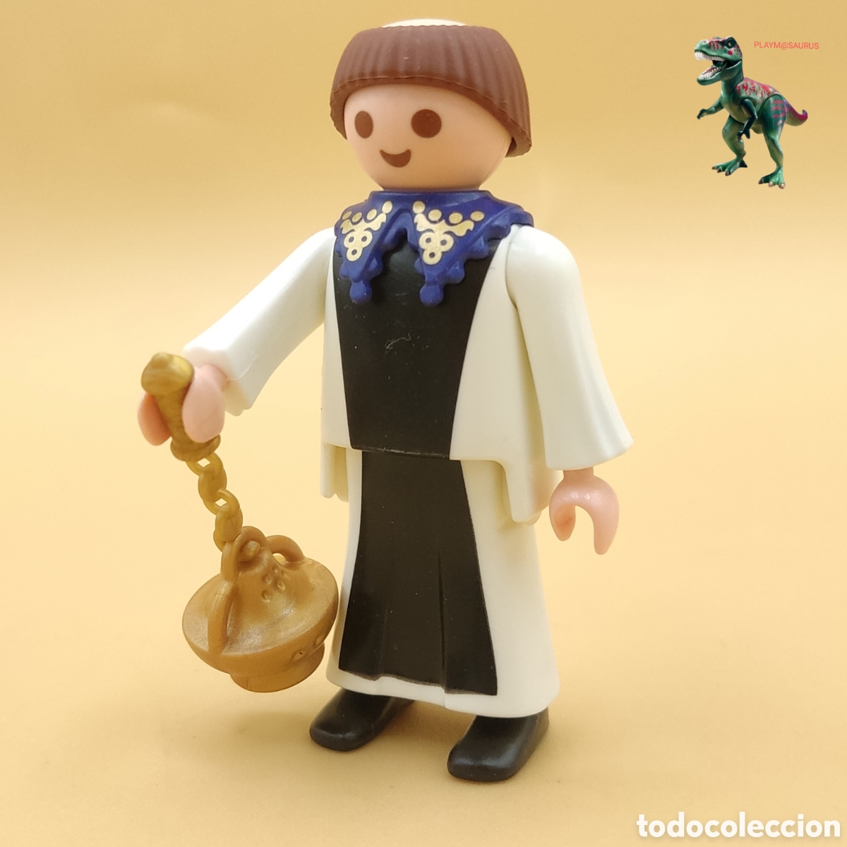 Playmobil: Playmobil figura monaguillo monje monago cristiano iglesia catedral misa templo incensario