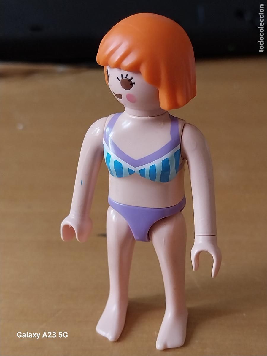 Playmobil: PLAYMOBIL MUJER BA&Ntilde;ADOR PELIRROJA ORIGINAL
