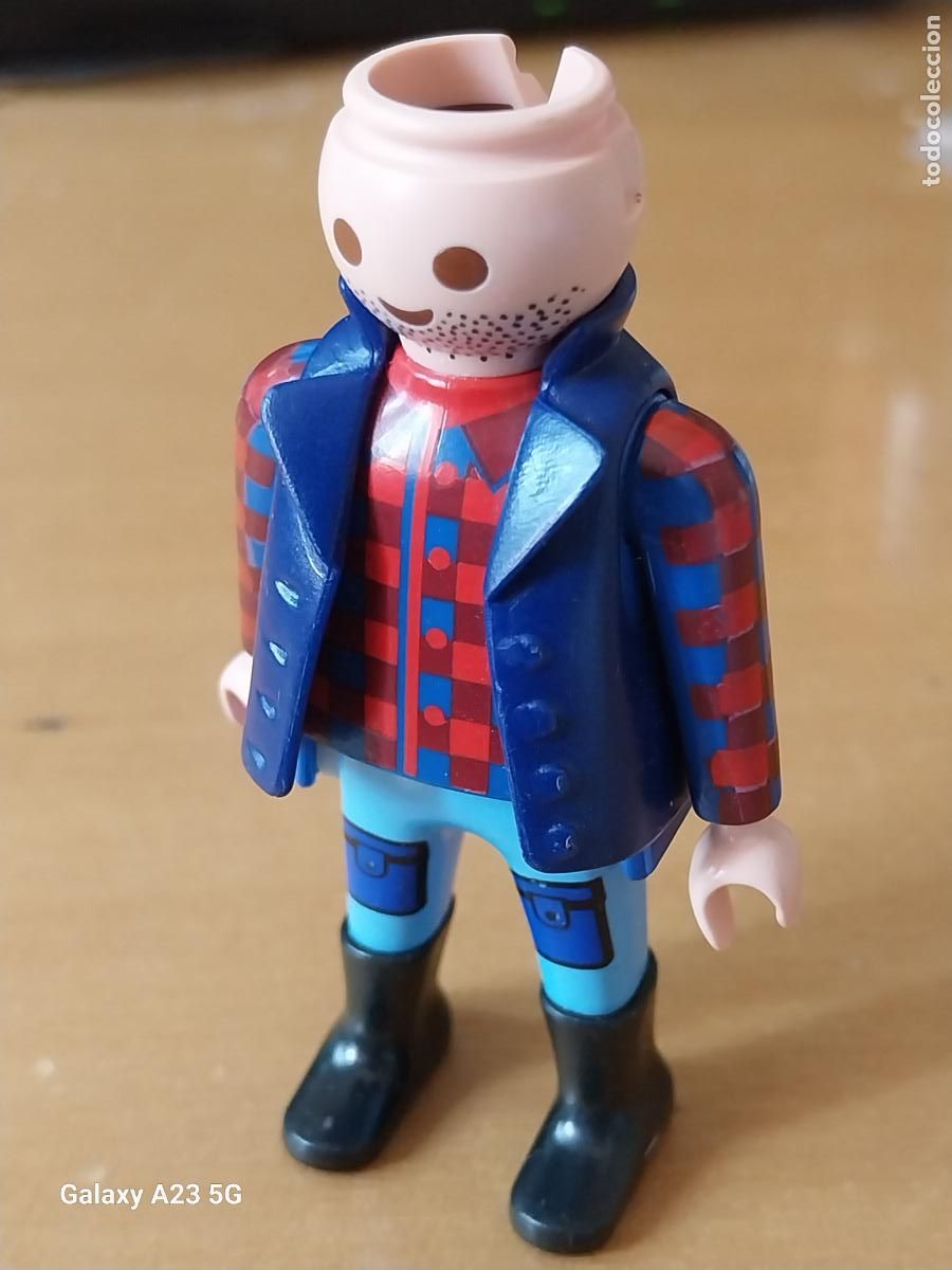 Playmobil: PLAYMOBIL GEOBRA 1992 CAMISA CUADROS CHALECO BOTAS SIN PELO ORIGINAL