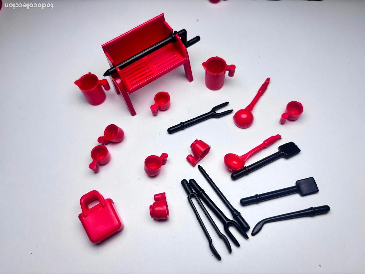 Playmobil: Playmobil lote barbacoa con utensilios copa jarra