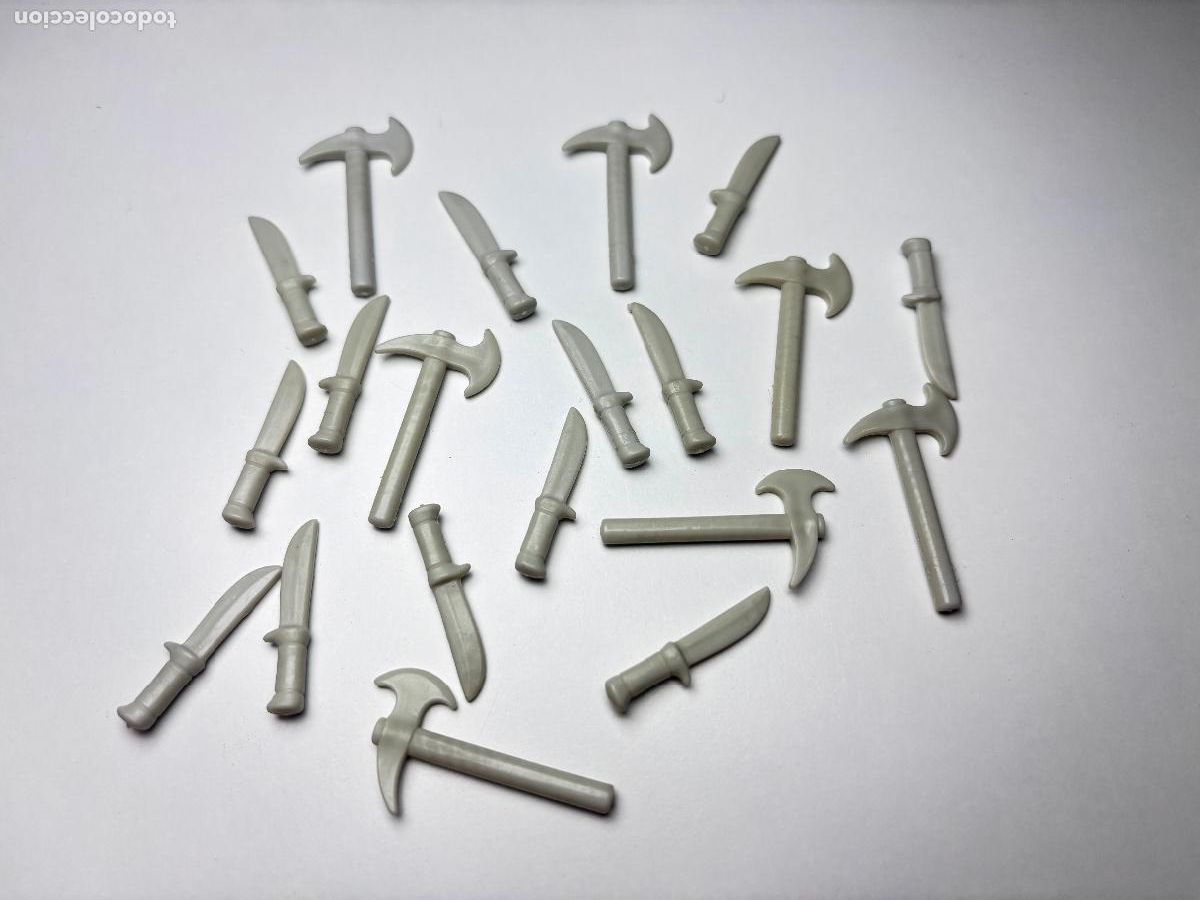 Playmobil: Playmobil lote cuchillo hacha beige