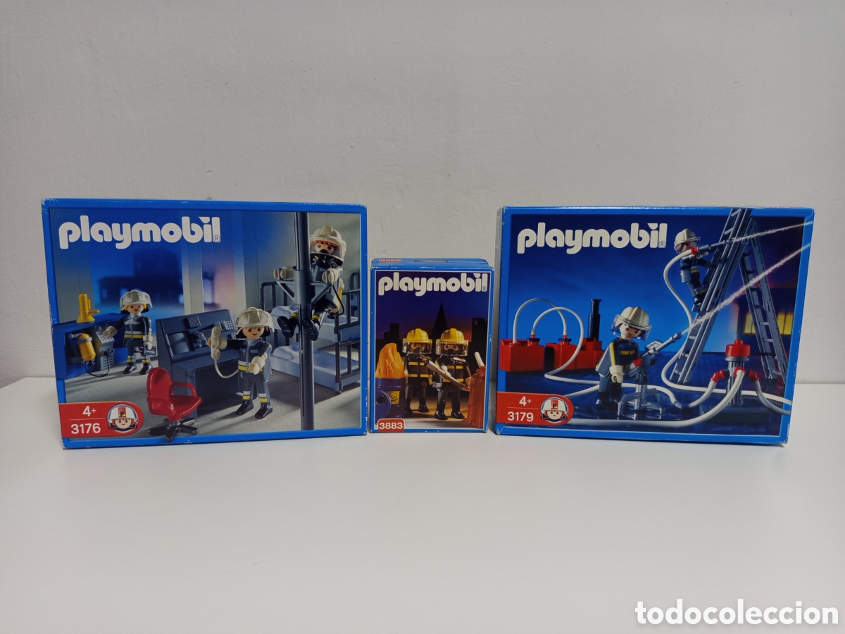 Playmobil: Playmobil lote cajas bomberos antiguos