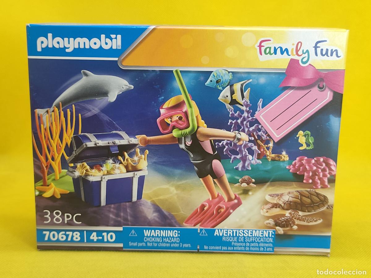 Playmobil: Playmobil Buceadora con tesoro y animales marinos REF 70678