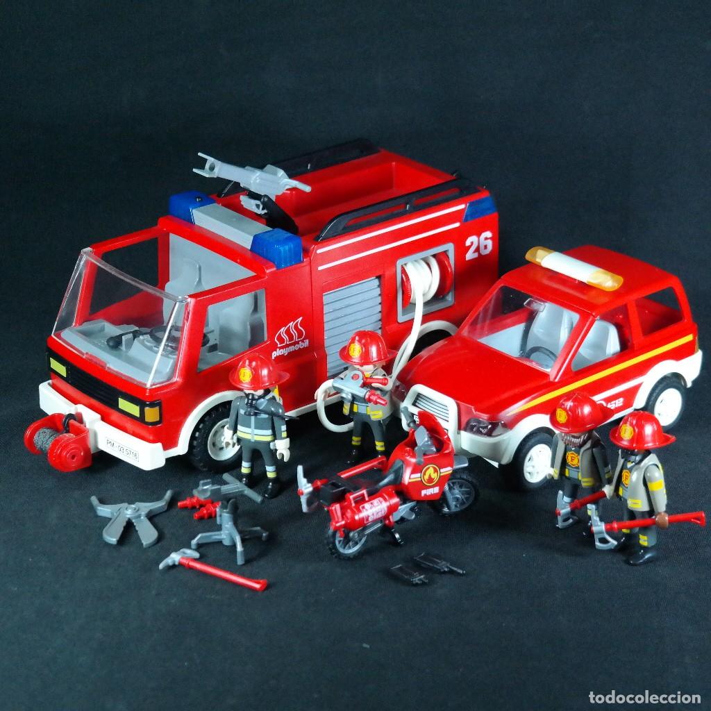 Playmobil: Playmobil cuerpo de bomberos con vehiculos y figuras ☼
