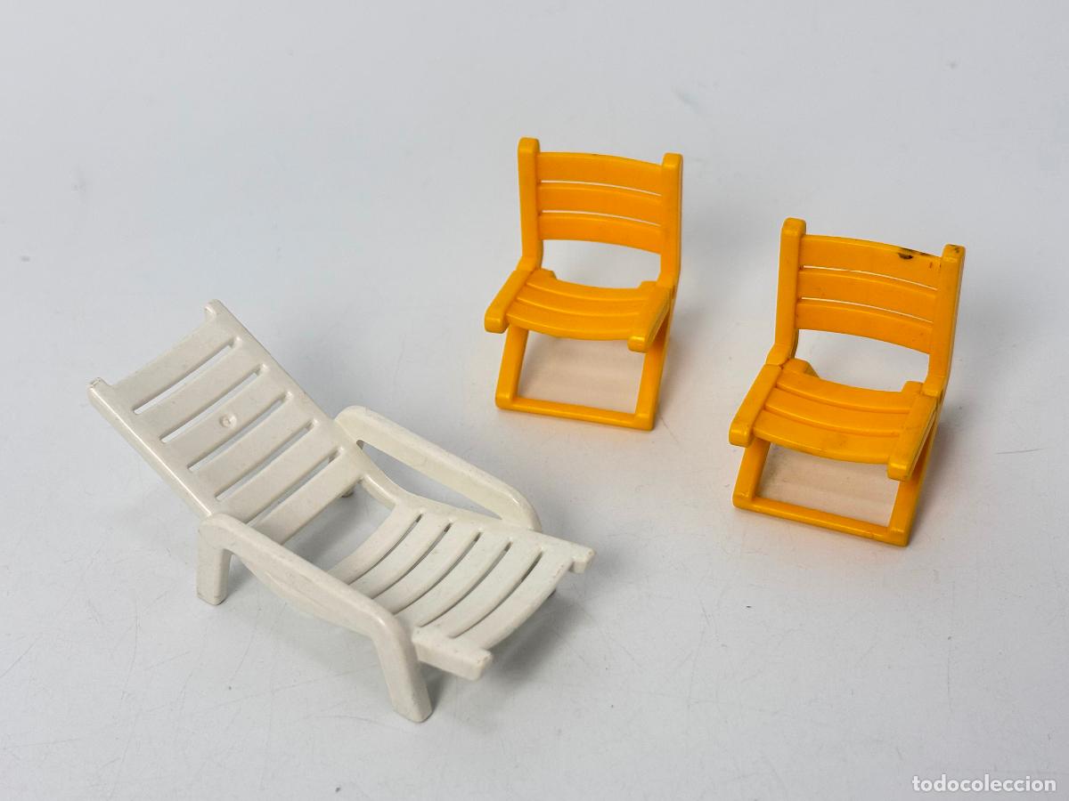 Playmobil: Playmobil lote hamaca blanca y silla amarilla plegable