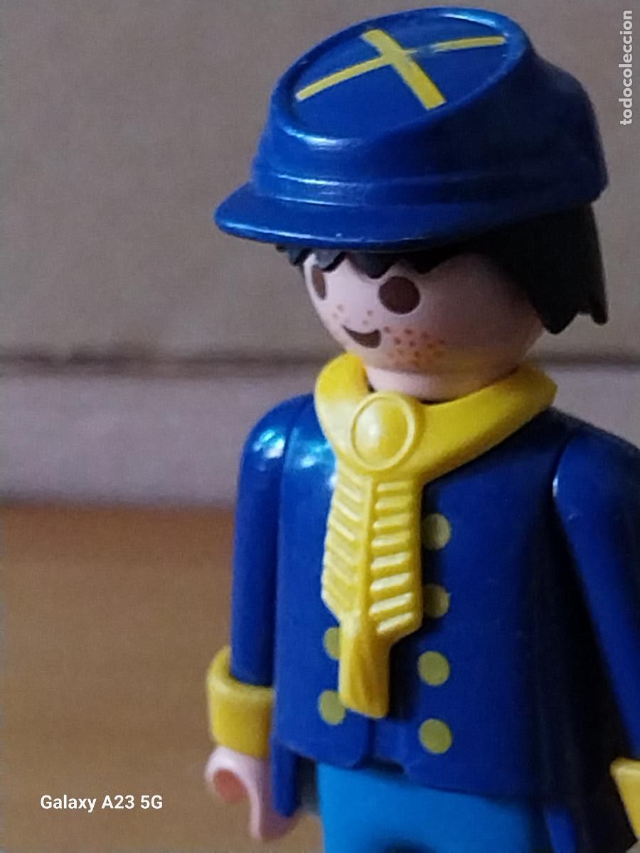 Playmobil: PLAYMOBIL UNIONISTA SOLDADO AMERICANO GORRA COLLAR INDIO FIGURA ORIGINAL
