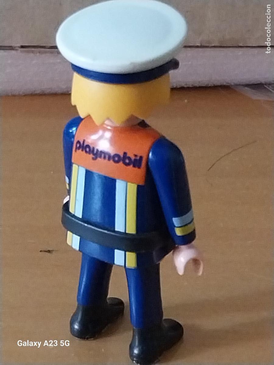Playmobil: PLAYMOBIL POLICIA ESCRITO ESPALDA GORRA ESTRELLA FIGURA ORIGINAL