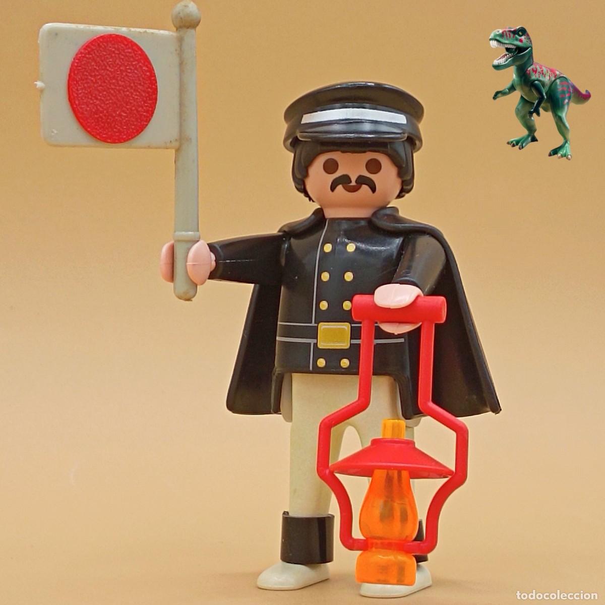 Playmobil: Playmobil figura hombre jefe de estacion de tren trabajador ferroviario revisor 4034 4050 4051 4052