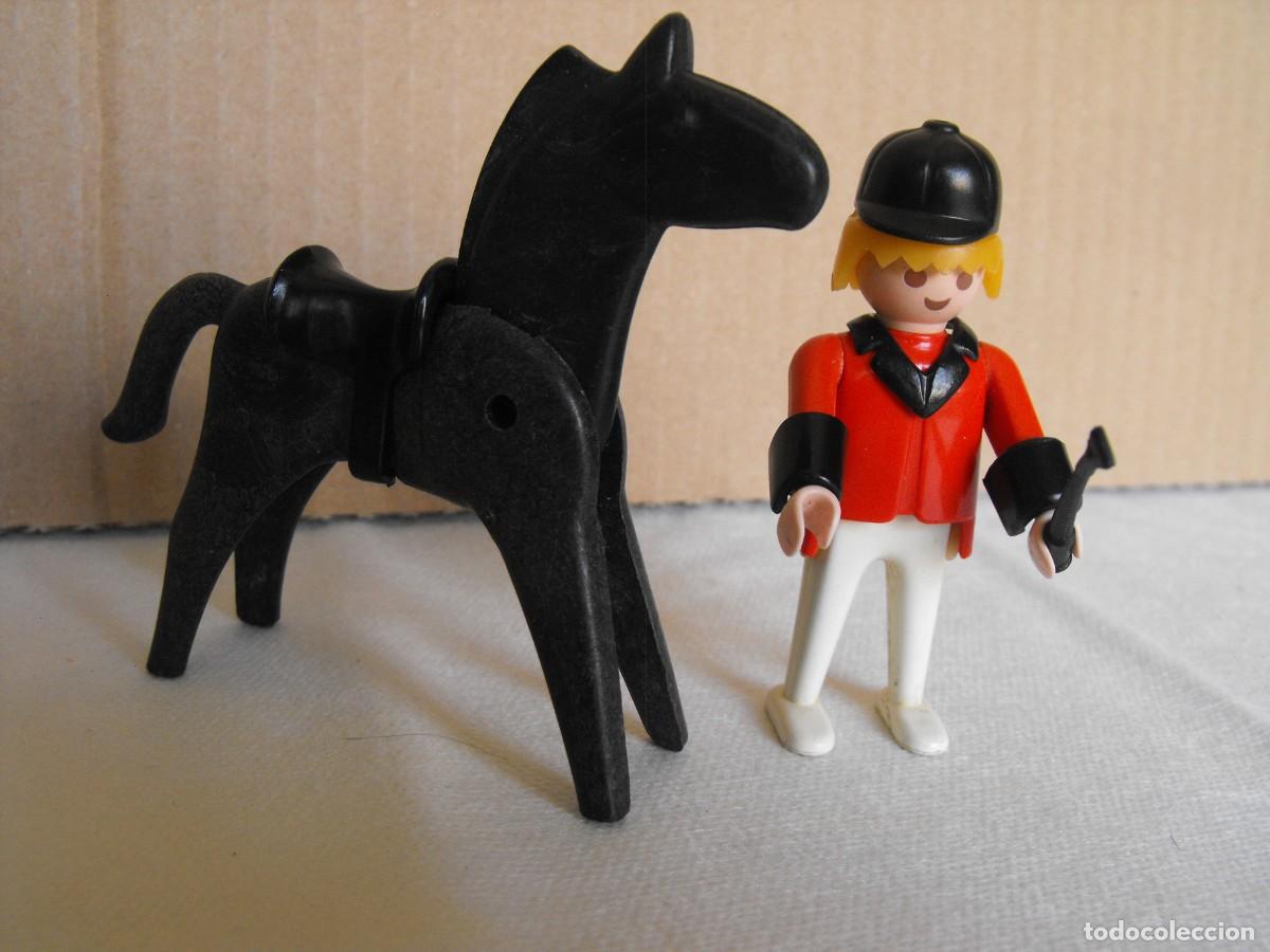 Playmobil: PLAYMOBIL. FAMOBIL. Jinete con caballo competici&oacute;n. REf. 3505. Primera &eacute;poca.
