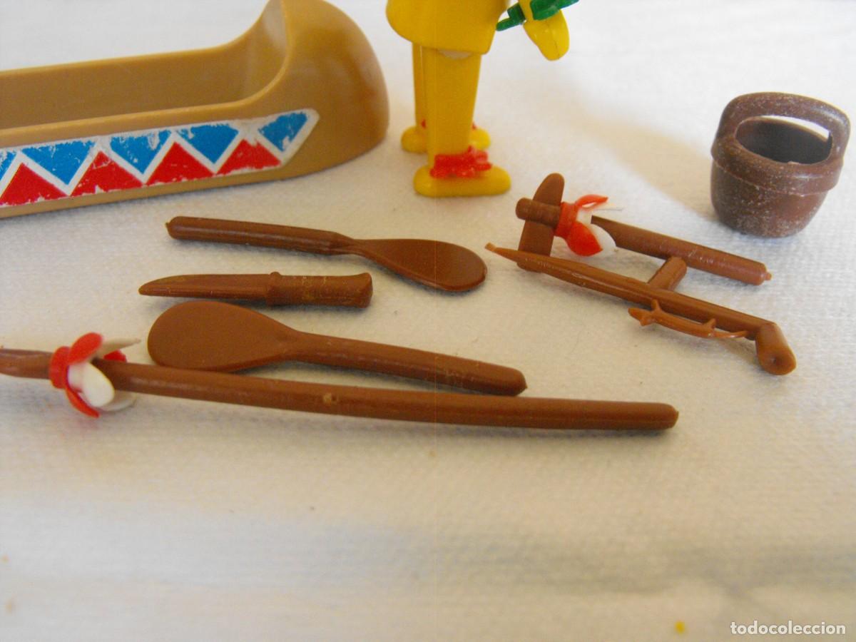 Playmobil: PLAYMOBIL. Indio con canoa. Ref. 3352. Primera &eacute;poca. - Foto 3
