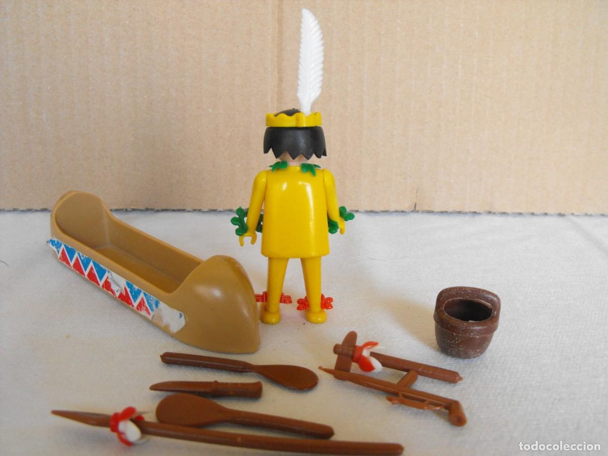 Playmobil: PLAYMOBIL. Indio con canoa. Ref. 3352. Primera &eacute;poca. - Foto 4