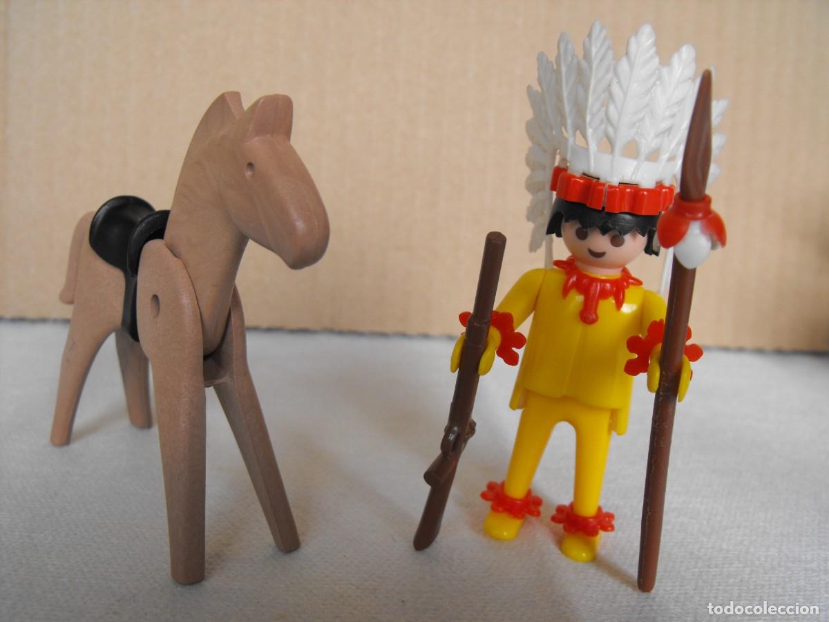 Playmobil: PLAYMOBIL. FAMOBIL. Jefe indio a caballo. Oeste. De la Ref. 3351. Primera &eacute;poca.