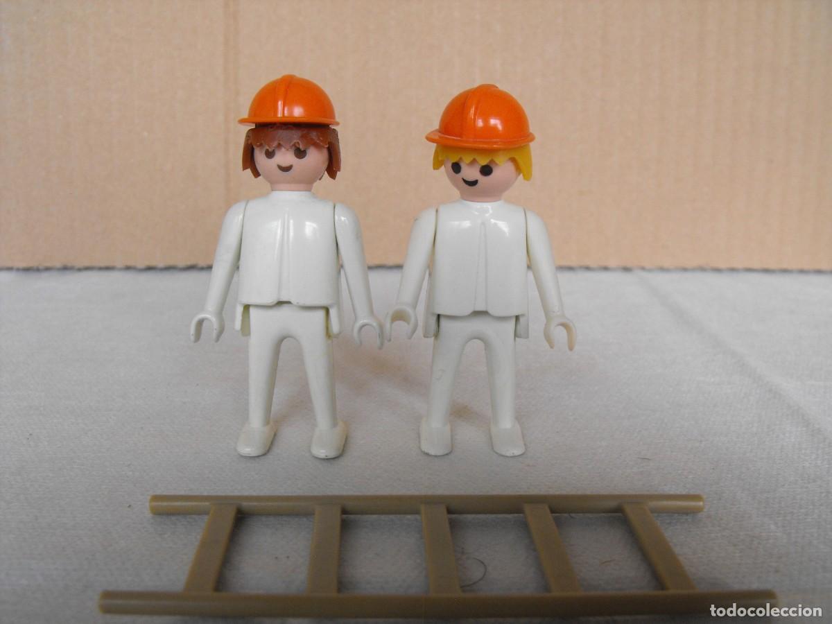 Playmobil: PLAYMOBIL. Figuras de obreros. De la Ref. 3115. Primera &eacute;poca.