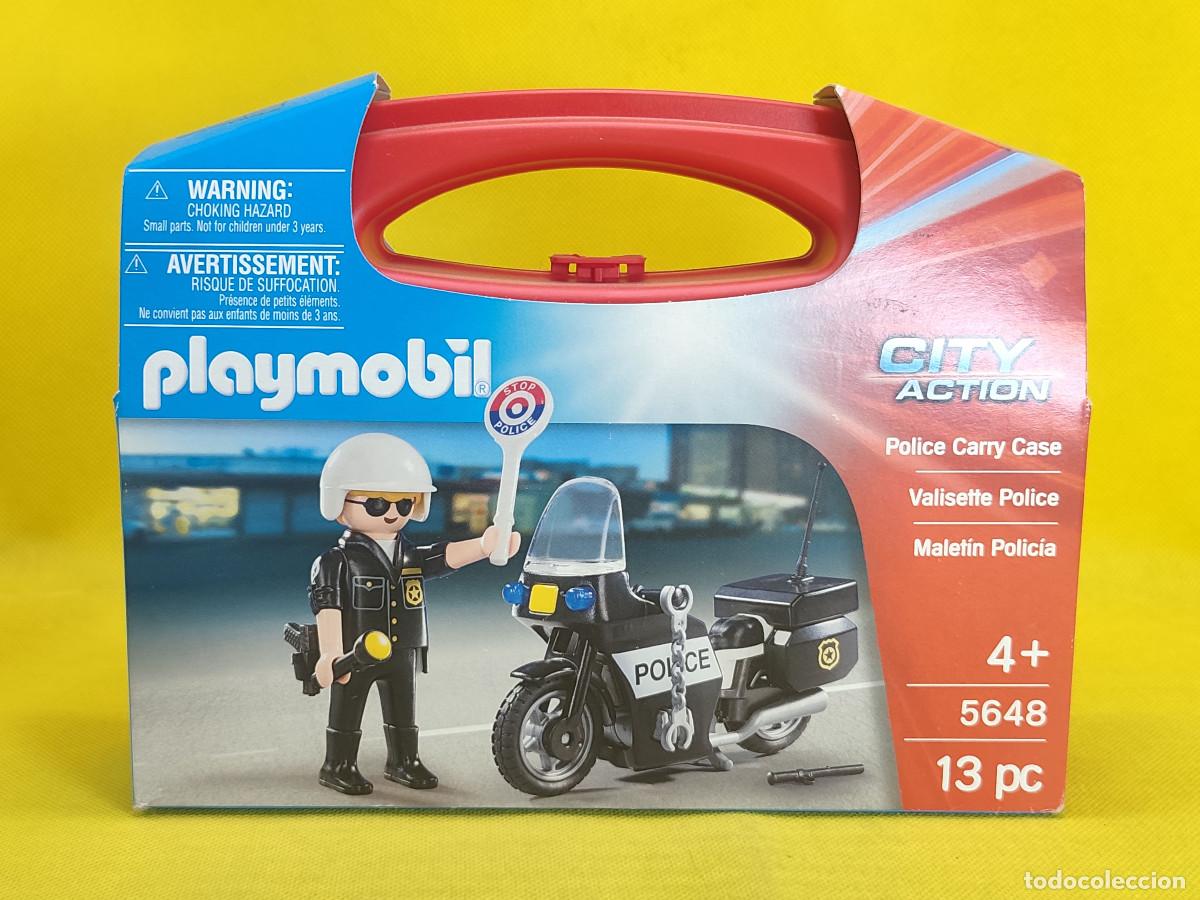 Playmobil: Playmobil Malet&iacute;n de polic&iacute;a motorizado REF 5648