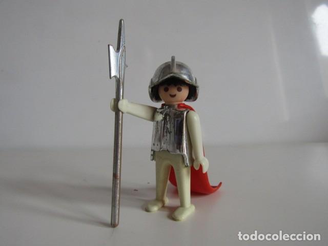 Playmobil: DIFICIL CLICK CABALLERO MEDIEVAL CROMADO - BLANCO ANTIGUO USADO RAR PLAYMOBIL