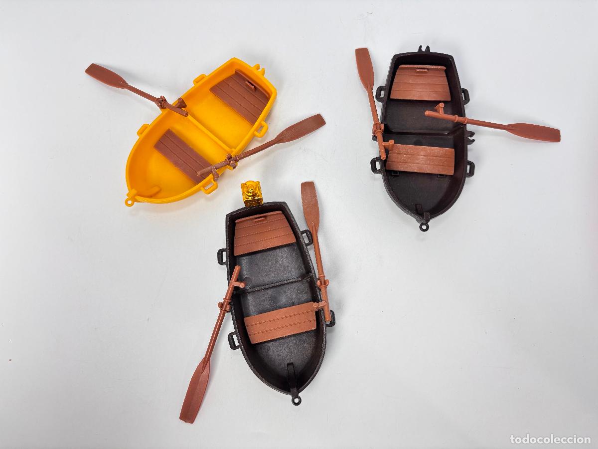 Playmobil: Playmobil lote barca pirata grande con remos marr&oacute;n y amarilla