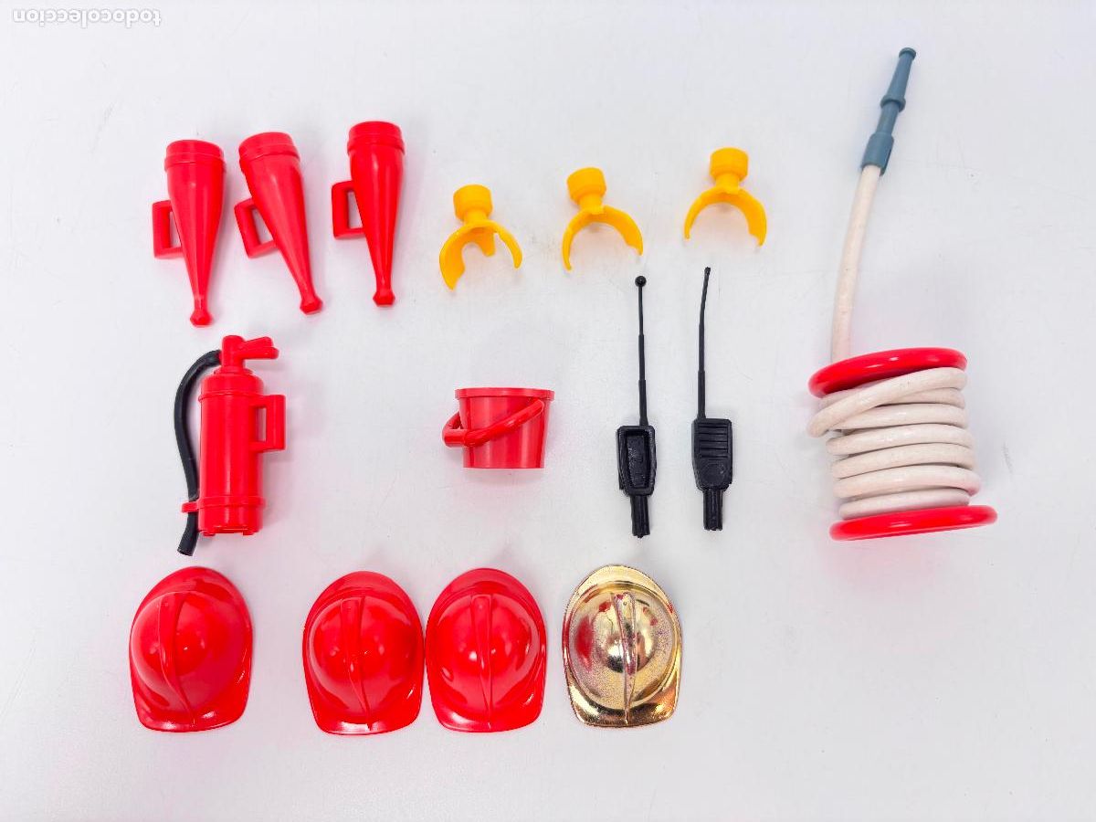 Playmobil: Playmobil lote casco mascarilla manguera altavoz bombero