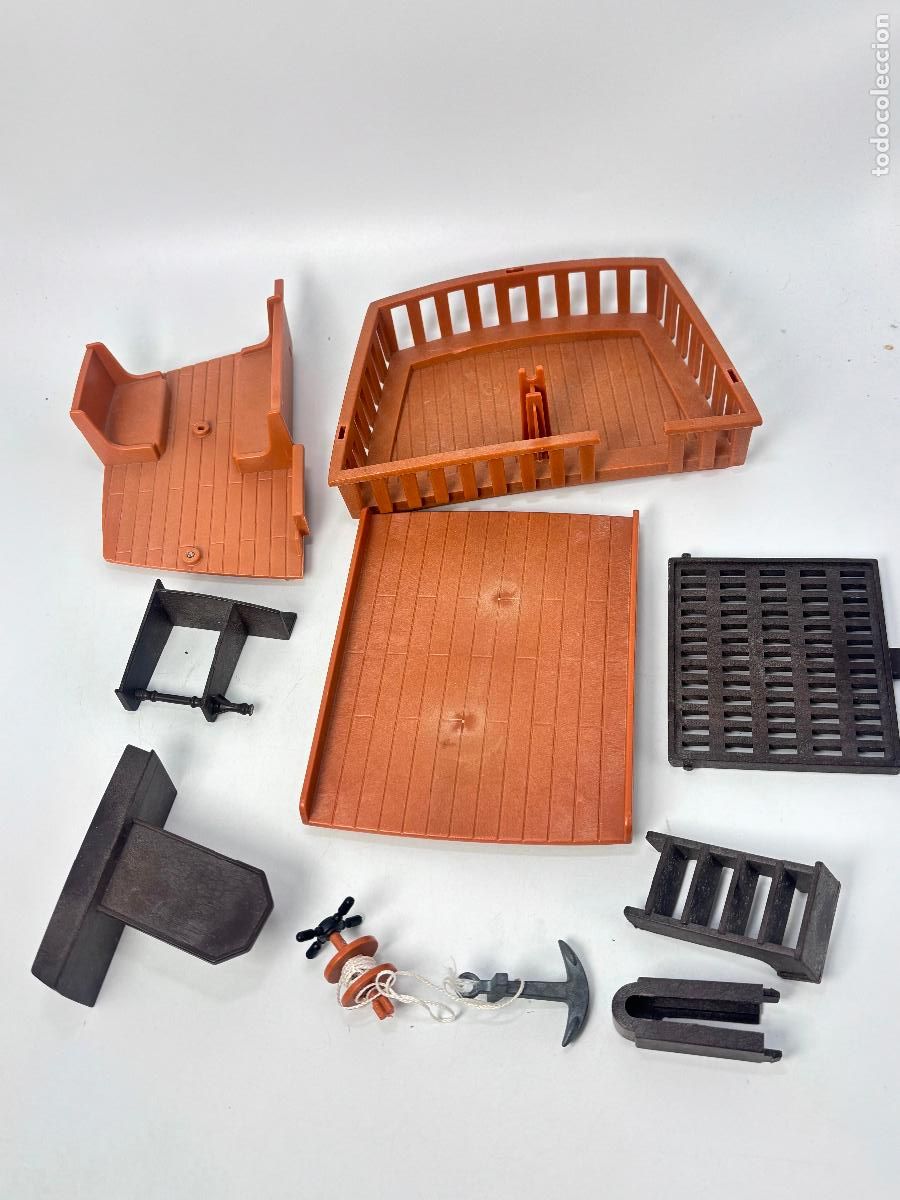 Playmobil: Playmobil 3050 lote accesorios camarote defecto pata mesa ancla escalera bandera barco pirata