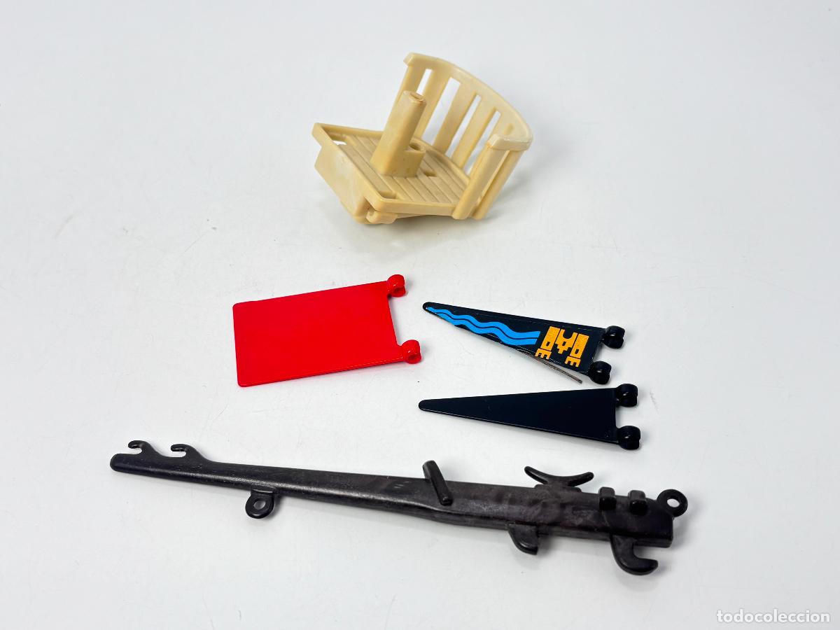 Playmobil: Playmobil 3050 baupr&eacute;s defecto bandera y base nido m&aacute;stil barco pirata