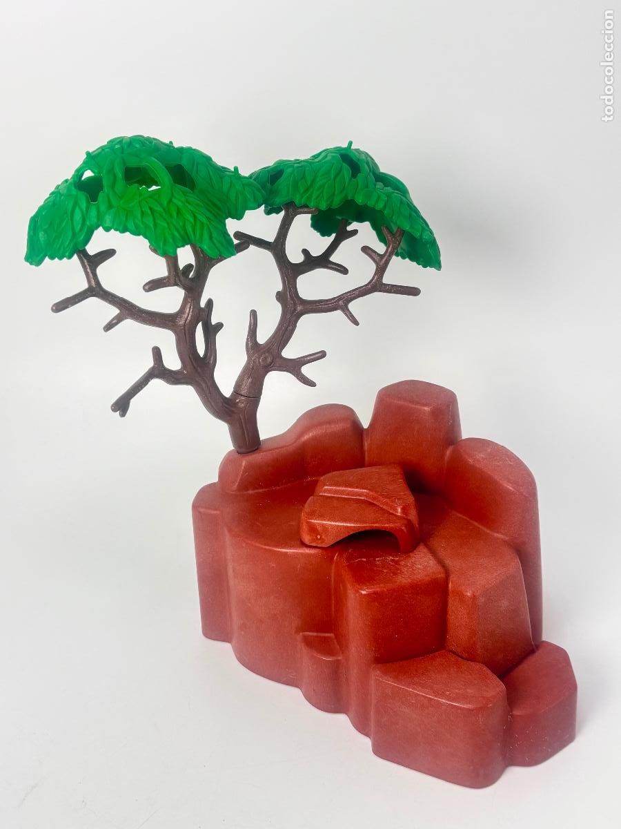Playmobil: Playmobil lote roca marr&oacute;n y &aacute;rbol
