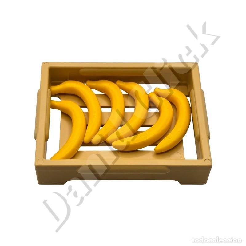 Playmobil: Playmobil - Caja con pl&aacute;tanos y fruta. Accesorio para mercado, granja, tienda o bel&eacute;n