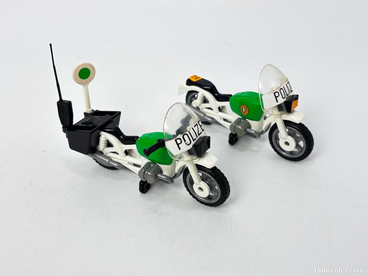 Playmobil: Playmobil 3564 lote moto verde blanca polic&iacute;a