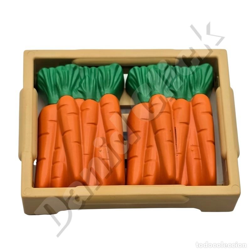 Playmobil: Playmobil - Caja con zanahorias / hortalizas / verduras. Mercado, granja, tienda o bel&eacute;n.