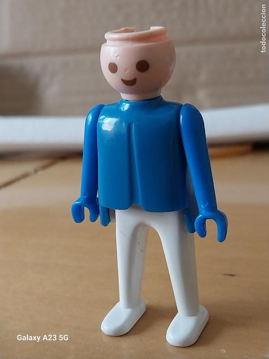 Playmobil: PLAYMOBIL FIGURA TORSO AZUL MANOS FIJAS GEOBRA 1974 SIN PELO