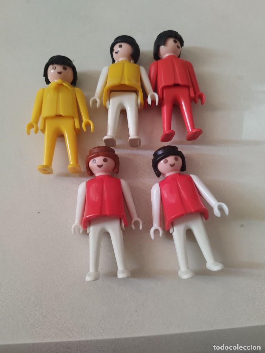 Playmobil: Lote de 5 figuras vintage de Playmobil (Geobra) de la primera &eacute;poca. Chicas y chicos.