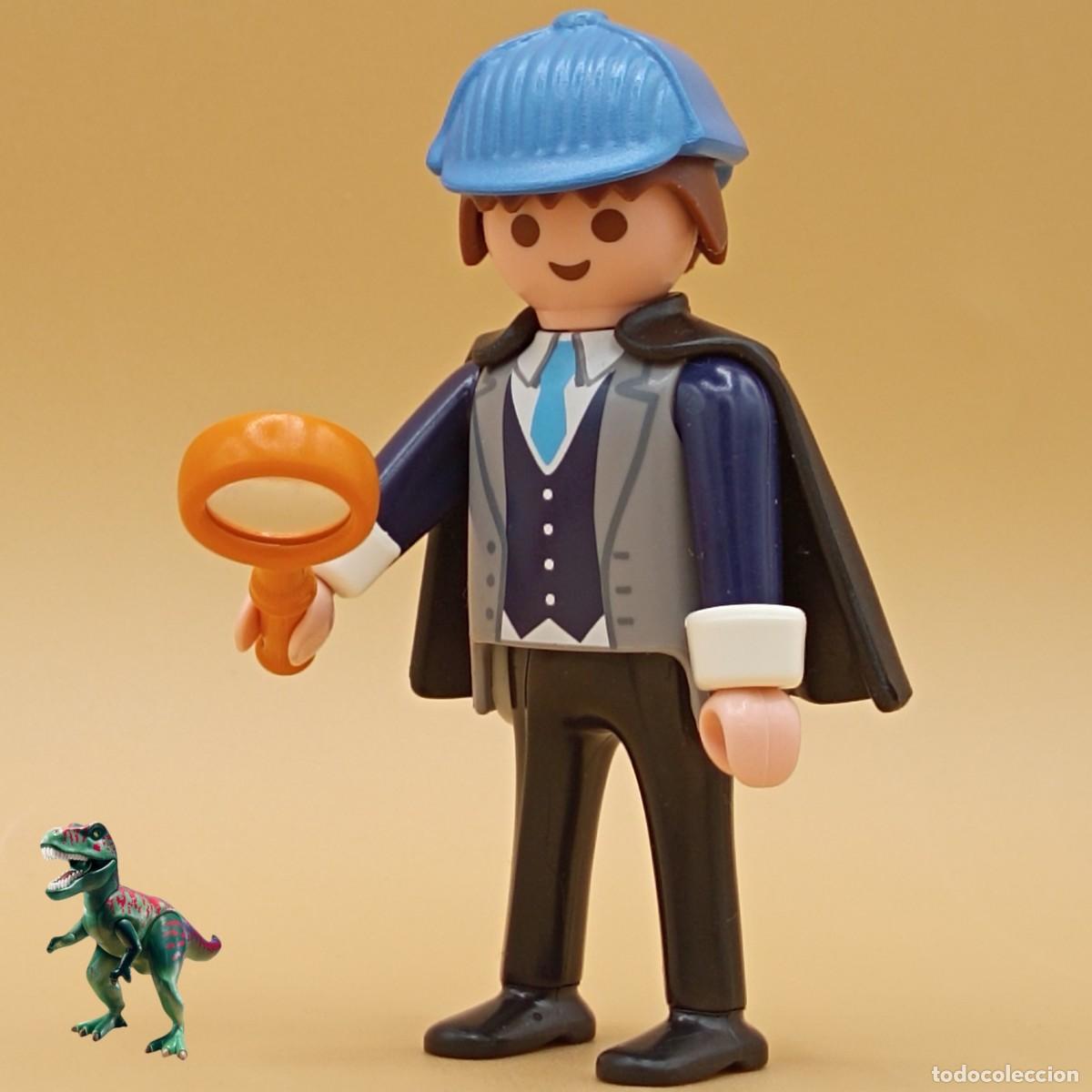 Playmobil: Playmobil figura detective Sherlock Holmes investigador sabueso inspector lupa caballero victoriano
