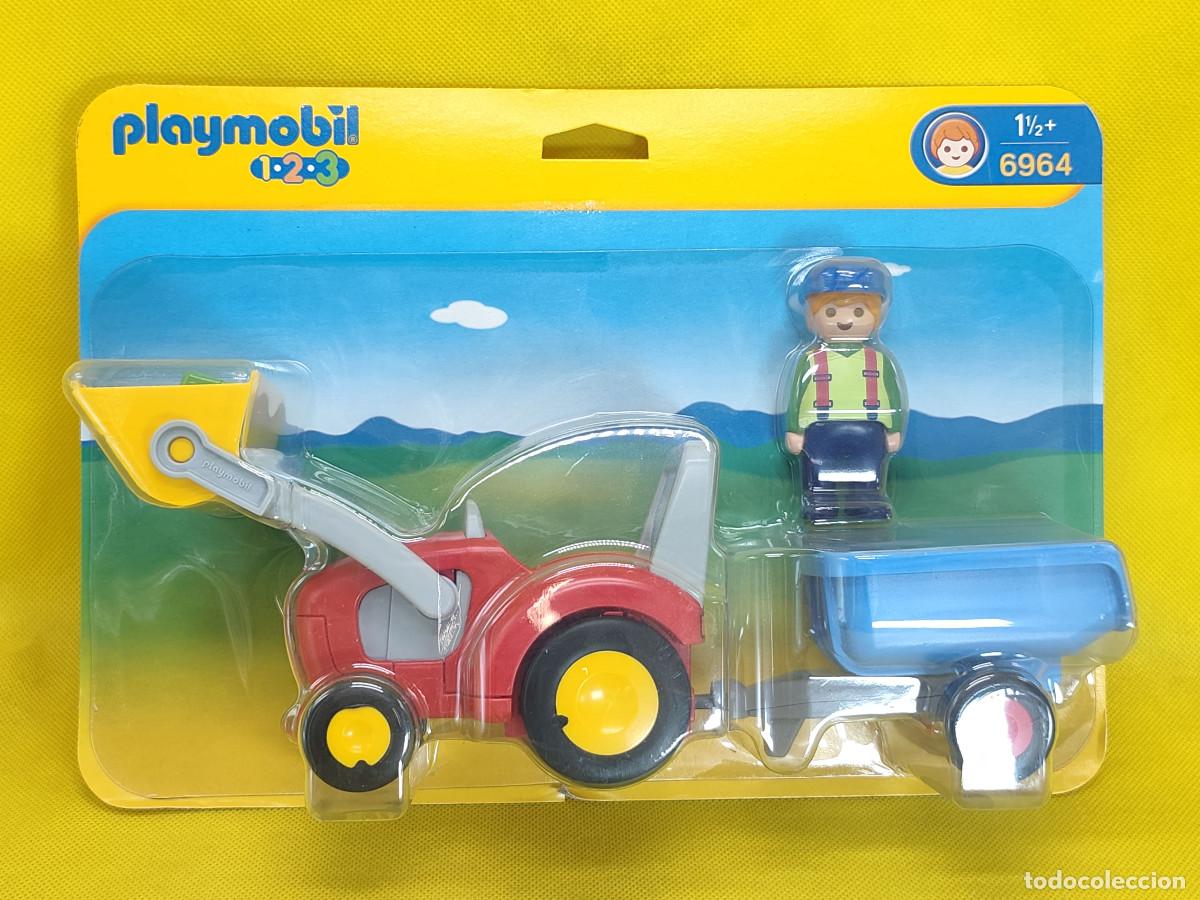 Playmobil: Playmobil Tractor con remolque 1 2 3 REF 6964