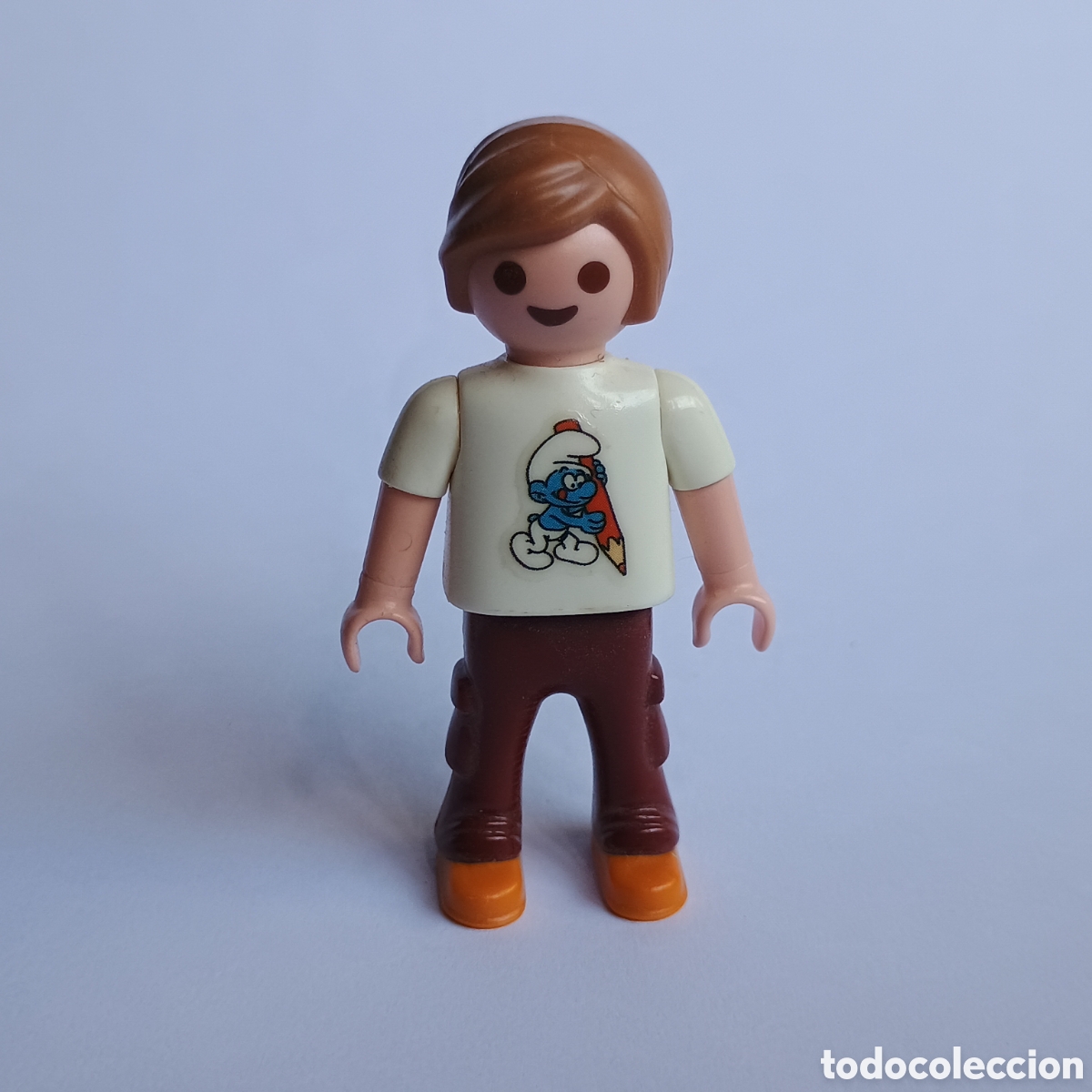 Playmobil: Playmobil figura ni&ntilde;o con camiseta personalizada Pitufo