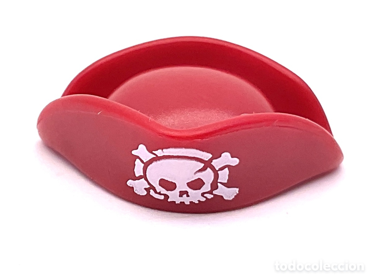 Playmobil: ACCESORIOS PLAYMOBIL. SOMBRERO PIRATA COLO ROJO DECORADO CON CALAVERA.