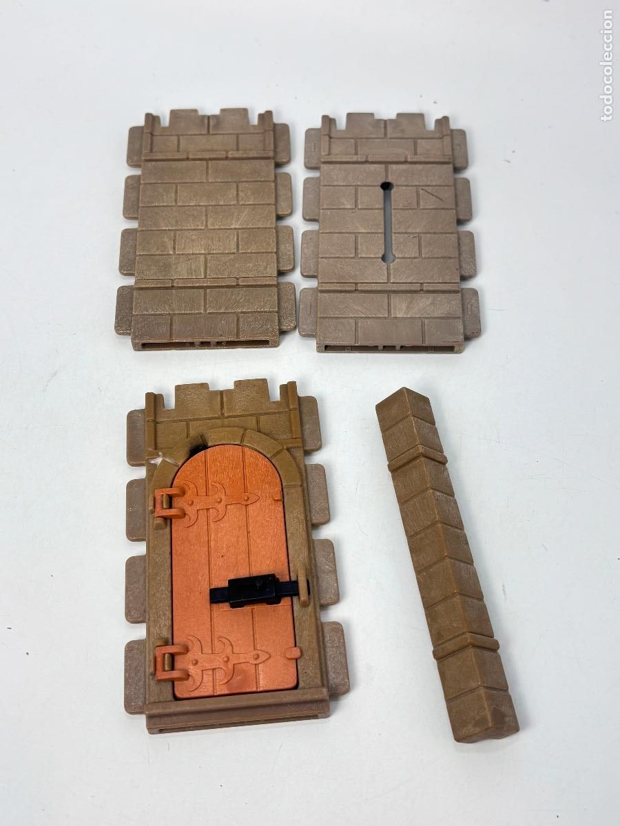 Playmobil: Playmobil lote pared puerta casa Castillo medieval