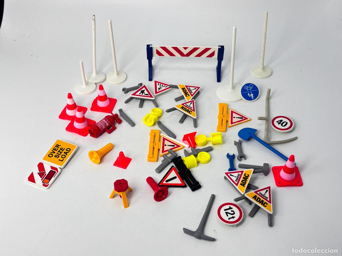 Playmobil: Playmobil se&ntilde;al obra tri&aacute;ngulo se&ntilde;al cono