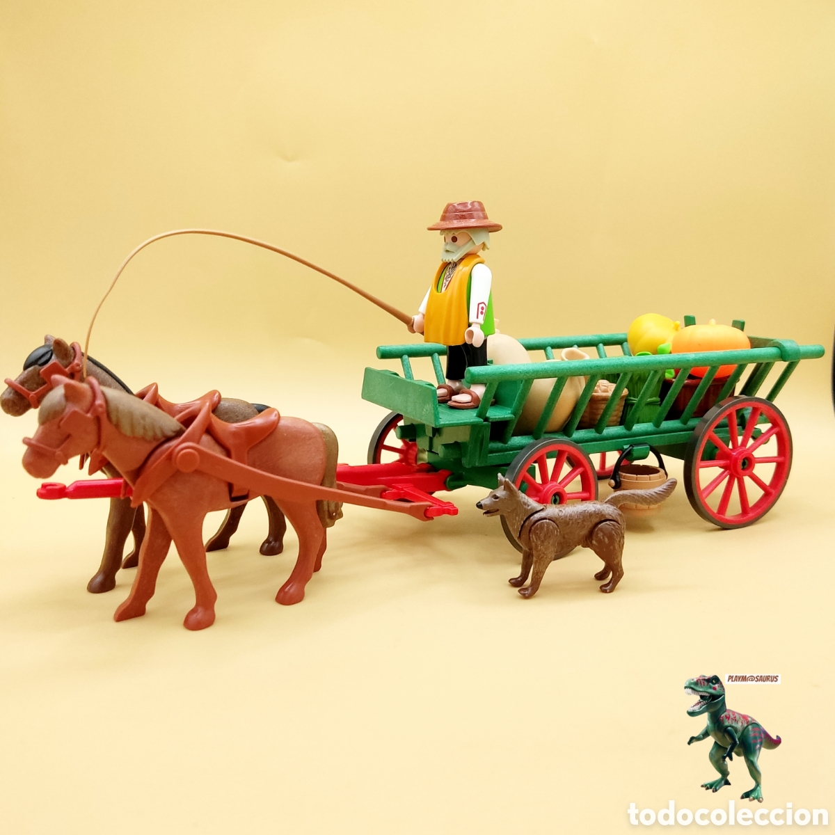 Playmobil: Playmobil carro caballos medieval carreta granjero campesino granja mercader mercado hortalizas
