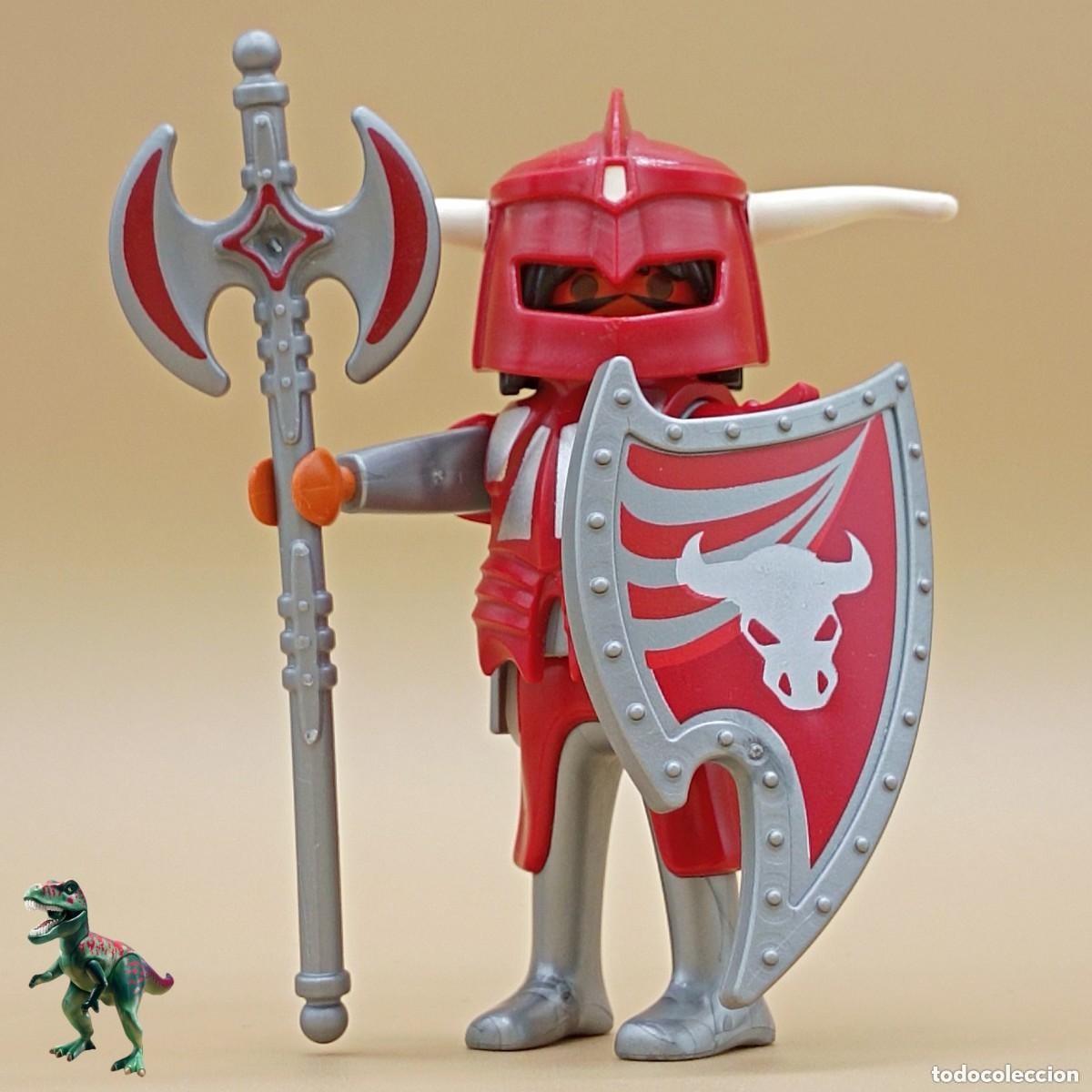 Playmobil: Playmobil figura caballero del toro rojo guerrero soldado guardia castillo medieval 4763