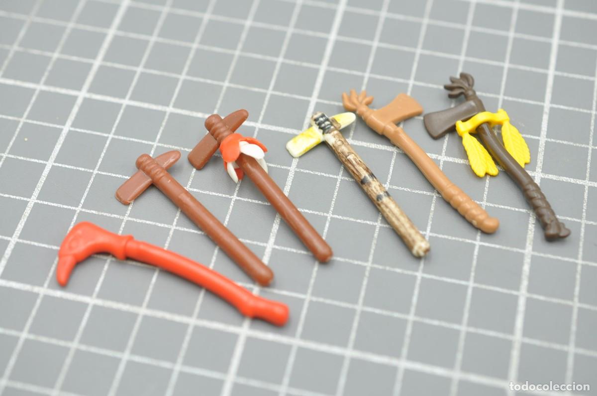 Playmobil: wsk105 Playmobil, 6 hachas indias (una pintada)