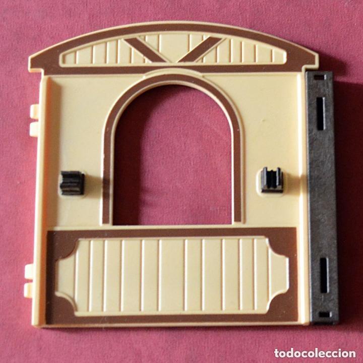 Playmobil: PLAYMOBIL PUERTA MARRON Y BEIGE - ESTABLO CABALLOS - HIPICA - GRANJA -