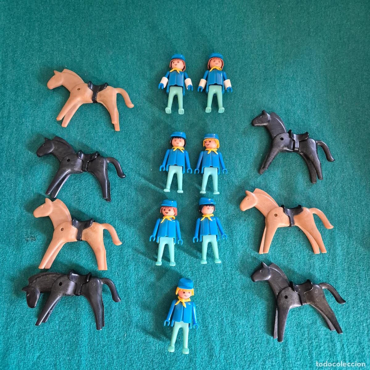 Playmobil: 1974 GEOBRA 7 CABALLOS 7 MU&Ntilde;ECOS 7 PISTOLAS