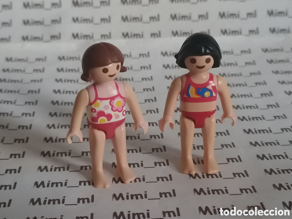 Playmobil: Playmobil 2 figuras ni&ntilde;a playa vacaciones ba&ntilde;ador bikini piscina