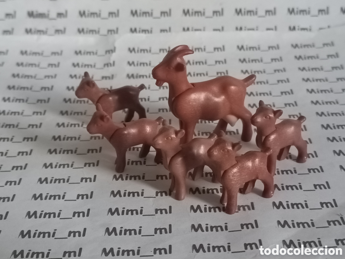 Playmobil: Playmobil lote cabras 5 cabritos y 1 adulta animales granja medieval western country