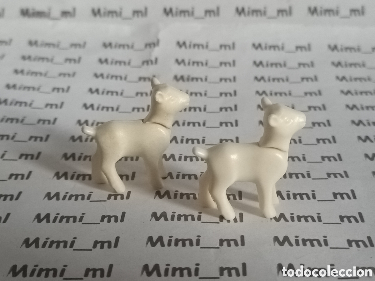 Playmobil: Playmobil 2 cabritillos cabritos color blanco animales granja medieval country